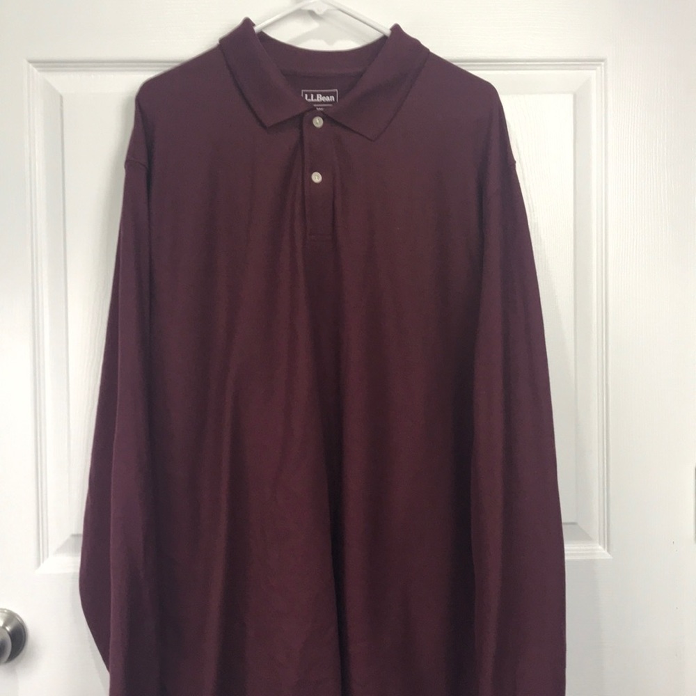 LLBean Long sleeve polo red